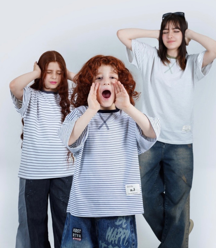 تیشرت تک راه راه پنبه بچگانه و نوجوان