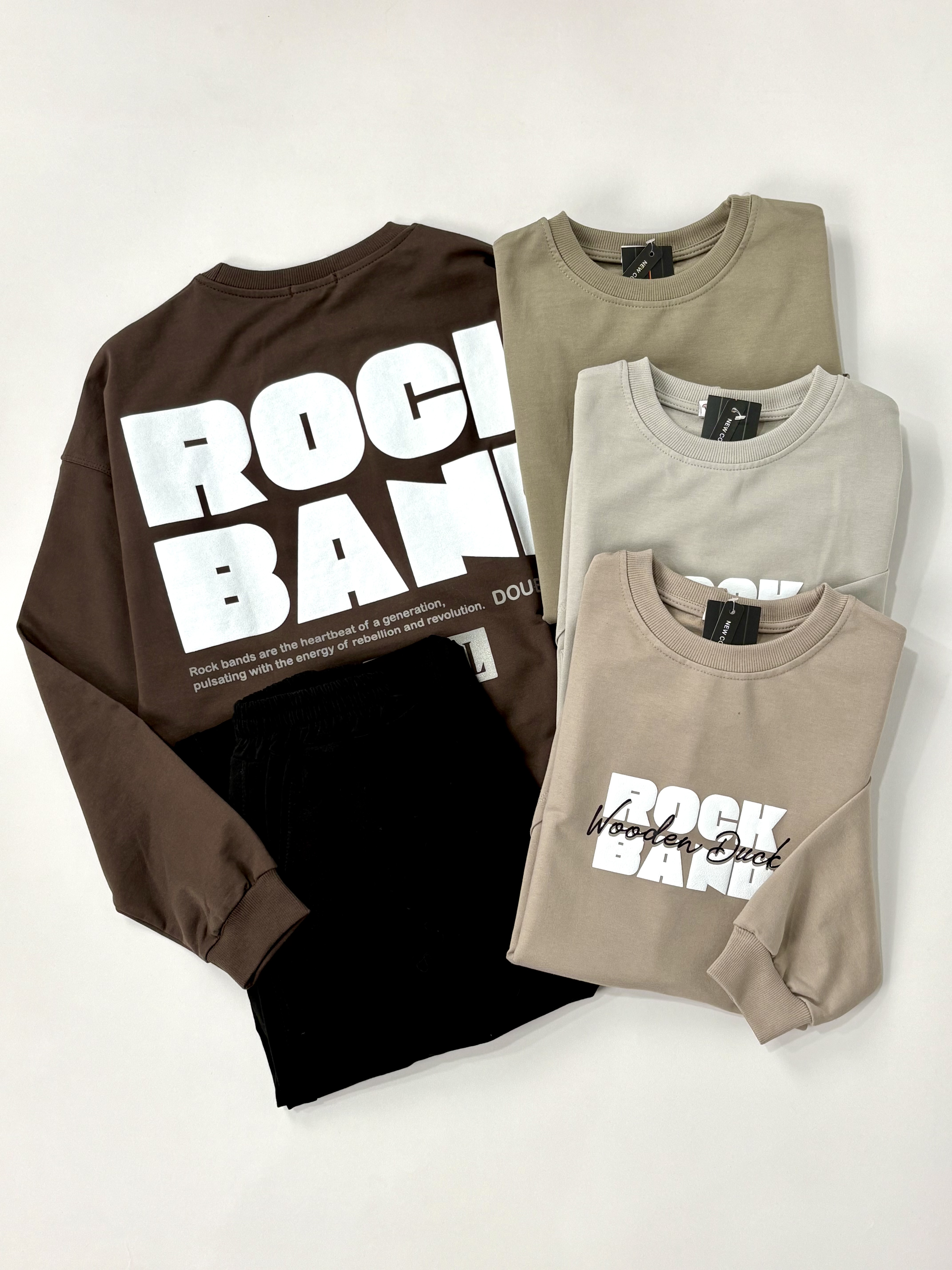 ست بلوز و شلوار rock band با چاپ پفکی