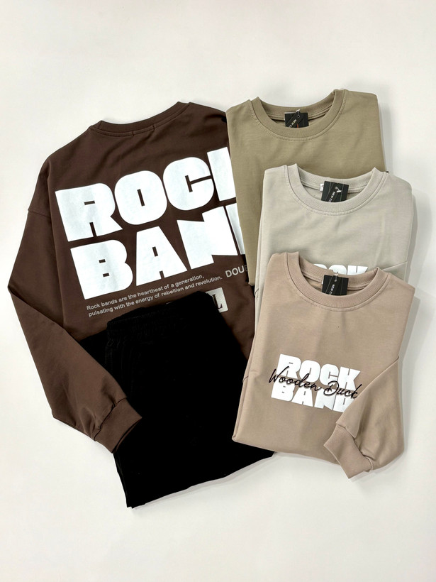 ست بلوز و شلوار rock band با چاپ پفکی